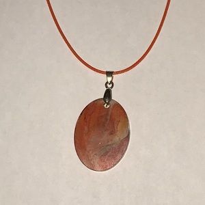 Orange necklace made of resin